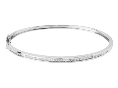 TOMEI Eternity Tapered Diamond Bangle, White Gold 750 Online now