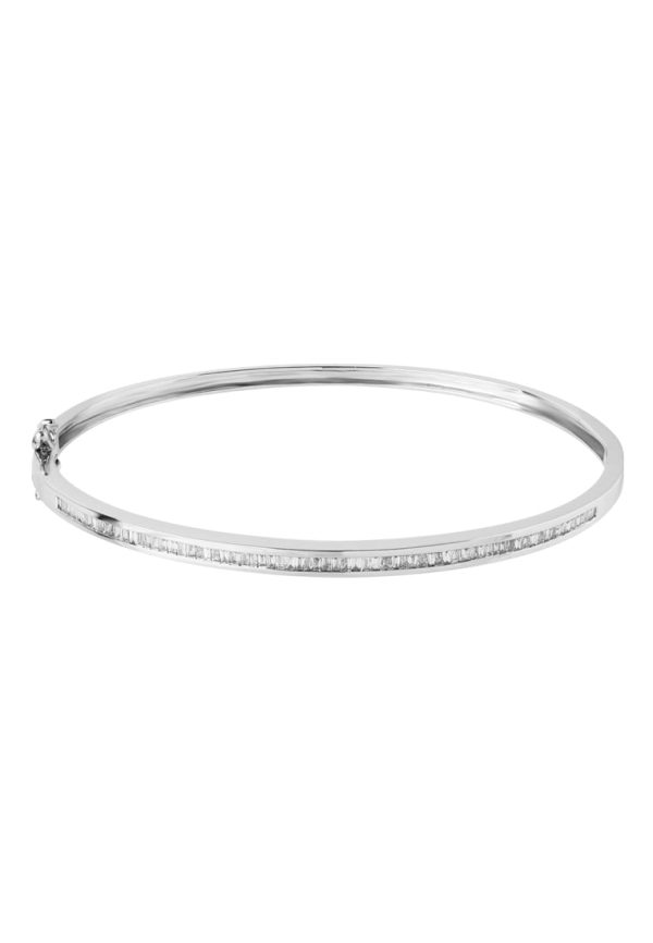 TOMEI Eternity Tapered Diamond Bangle, White Gold 750 Online now