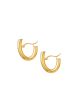 TOMEI Lusso Italia Half Hoop Lasered Earrings, Yellow Gold 916 For Cheap