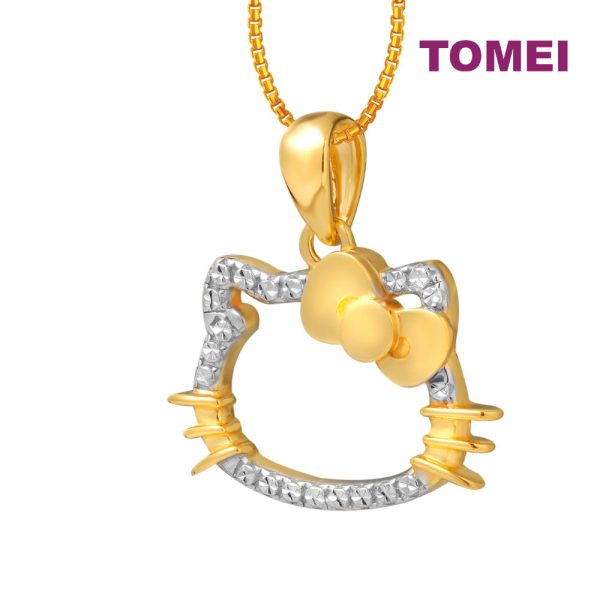 TOMEI X SANRIO Dual-Tone Hello Kitty Pendant, Yellow Gold 916 Online Hot Sale