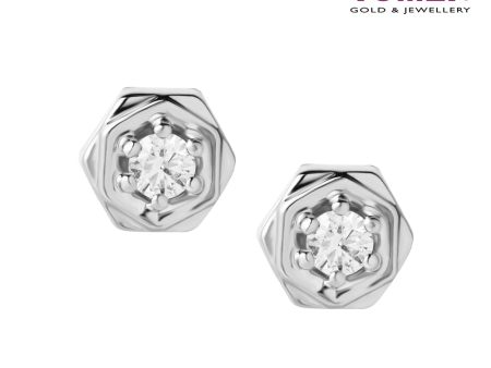 TOMEI White Christmas Collection Diamond Earrings, White Gold 585 Fashion