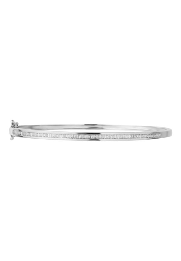 TOMEI Eternity Tapered Diamond Bangle, White Gold 750 Online now