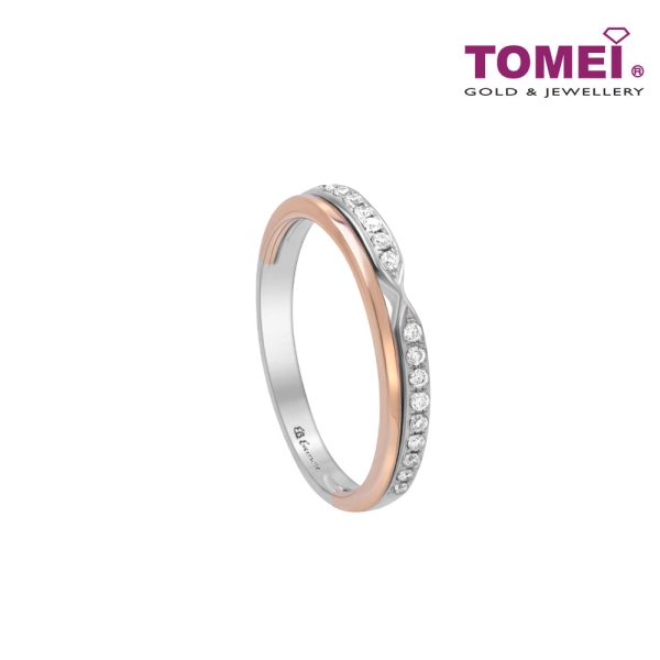 TOMEI EB Evermore Ring For Her, White+Rose Gold 750 Online now