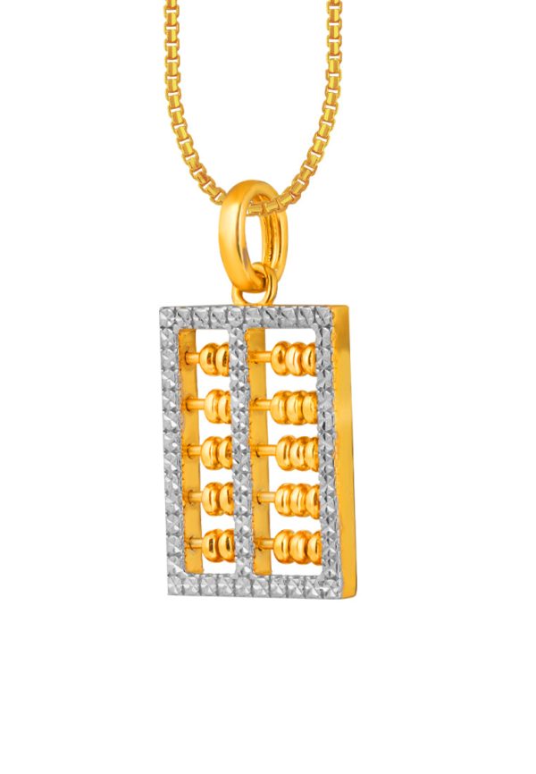 TOMEI Diamond Cut Collection Abacus Pendant, Yellow Gold 916 Online now