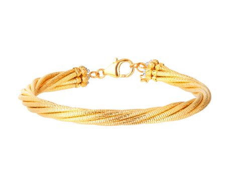 TOMEI Lusso Italia Twist Bangle, Yellow Gold 916 Discount