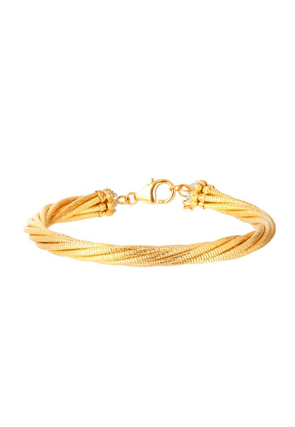 TOMEI Lusso Italia Twist Bangle, Yellow Gold 916 Discount