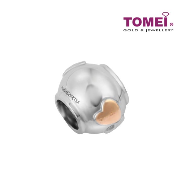 TOMEI Minimalistic Heart Charm, White Gold 585 (P5316 MF300 MF319) Hot on Sale