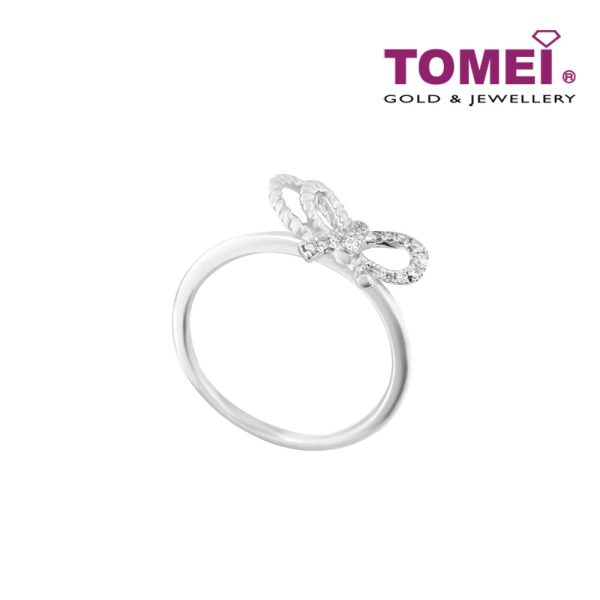 TOMEI Ribband in Bedazzling Pizzazz Ring, Diamond White Gold 375 (R073691) For Sale