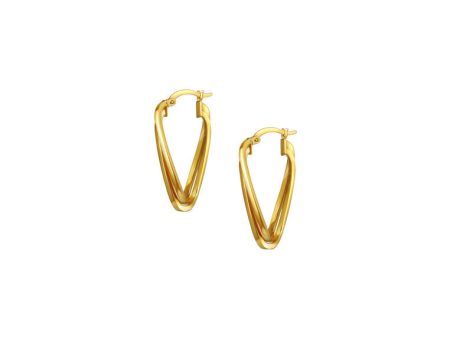 TOMEI Lusso Italia Overlapping Long Hoop Earrings, Yellow Gold 916 For Cheap