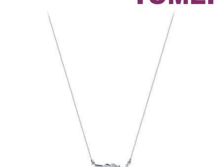 TOMEI I LOVE U Diamond Necklace, White Gold 375 For Cheap