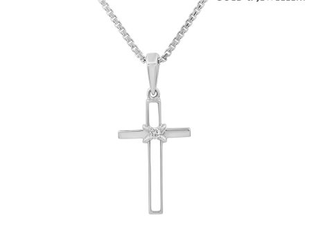 Tomei White Gold 585 (14K)  Infinity Wrap Cross  Diamond Pendant with Chain (P2790) Hot on Sale