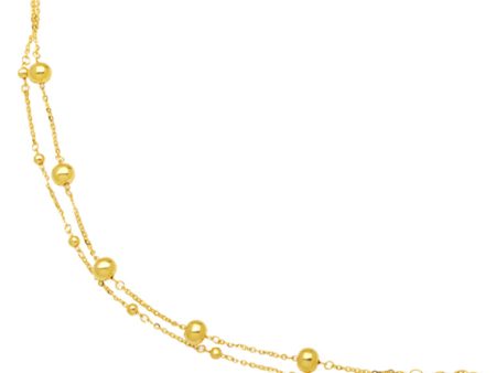 TOMEI Double-Strand Bead Bracelet, Yellow Gold 916 For Cheap