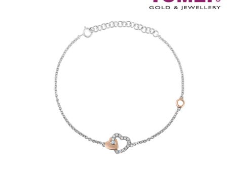 TOMEI Diamond Bracelet I White and Rose Gold 585 on Sale