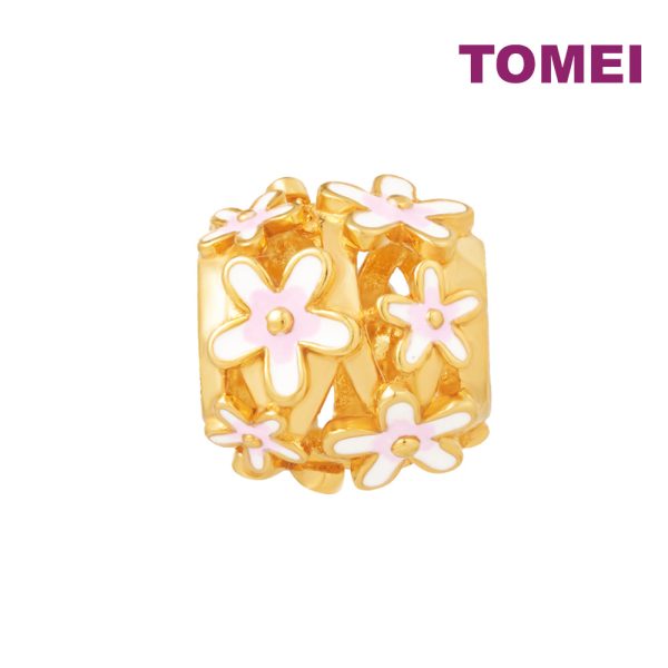 TOMEI Rolling in Flowers Charm, Yellow Gold 916 Hot on Sale