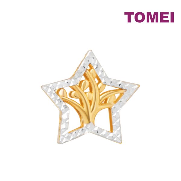 TOMEI Tree Star Charm, Yellow Gold 916 Cheap