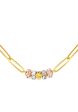 TOMEI Tritone Etched Quartet Chain Link Necklace, Yellow Gold 916 Online now