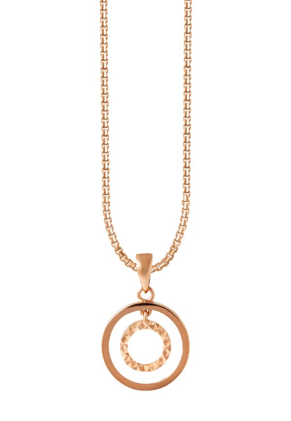 TOMEI Rouge Collection Dwi-Circle Pendant, Rose Gold 750 on Sale