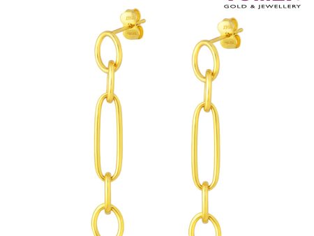 TOMEI Lusso Italia Oval Dangling Earrings, Yellow Gold 916 For Sale