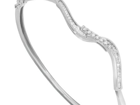 TOMEI Wave Bangle, Diamond White Gold 750 Online now