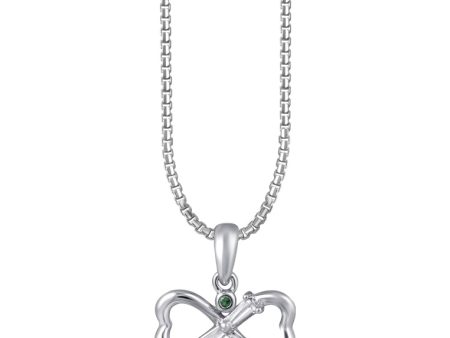 TOMEI Aileana Emerald Collection Ribband Pendant, White Gold 375 Online Sale