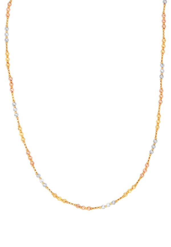 TOMEI Lusso Italia Tri-Tone Beads Necklace, Yellow Gold 916 Discount