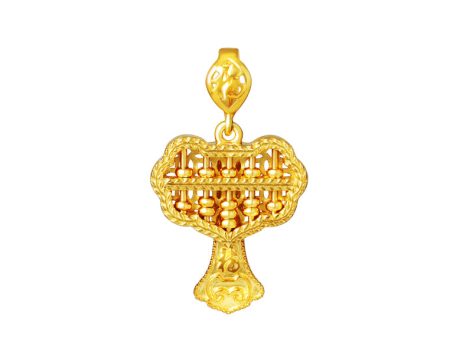 TOMEI Ruyi Abacus Pendant, Yellow Gold 916 For Sale