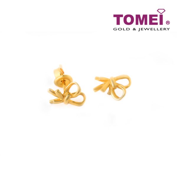 TOMEI Sweet Petite Earrings, Yellow Gold 916 (9Q-YG1194E-1C) (1.94G) For Cheap