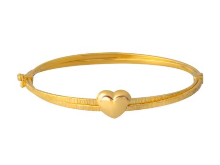 TOMEI Lusso Italia Ribbed Love Bangle, Yellow Gold 916 Online Hot Sale