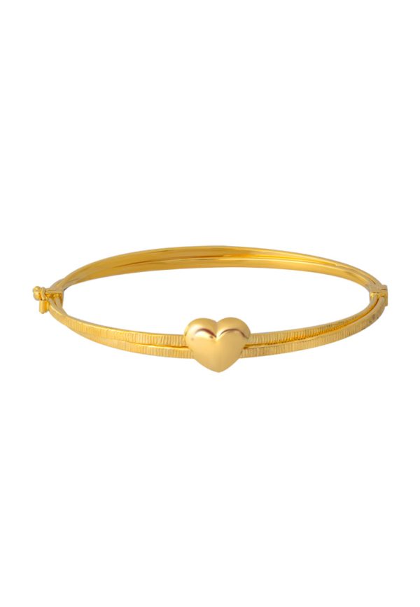 TOMEI Lusso Italia Ribbed Love Bangle, Yellow Gold 916 Online Hot Sale