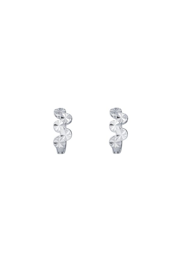 TOMEI Wavy Loop Earrings, White Gold 585 Cheap