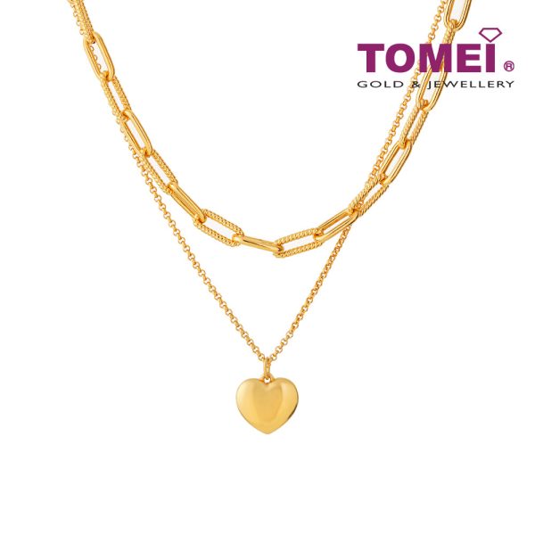 TOMEI Double-layered Necklace, Yellow Gold 999 (5D) on Sale