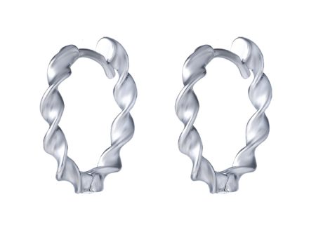 TOMEI Twisted Hoop Earrings, White Gold 585 on Sale