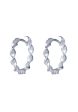 TOMEI Twisted Hoop Earrings, White Gold 585 on Sale