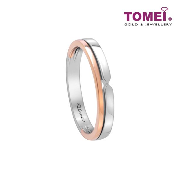 TOMEI EB Evermore Ring For Him, White+Rose Gold 750 Hot on Sale