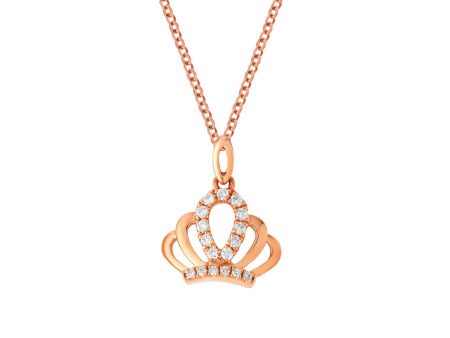 TOMEI Princess Crown Diamond Necklace, Rose Gold 750 Online now