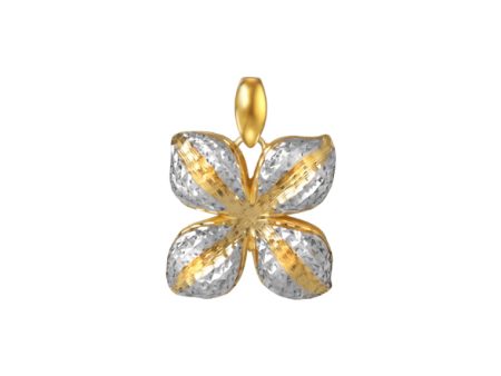 TOMEI Dual-Tone Flower Pendant, Yellow Gold 916 on Sale