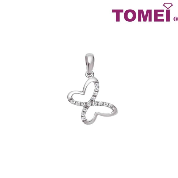 TOMEI The Butterfly Effect Diamond Pendant Set | White Gold 585 For Sale