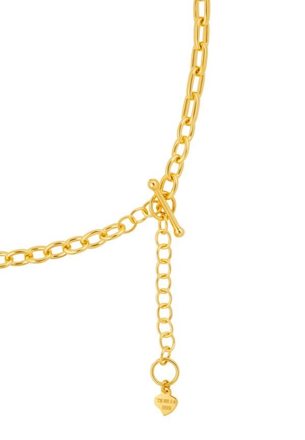 TOMEI Double-Strands Dwi Circles Necklace, Yellow Gold 999 (5D) Sale