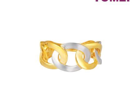 TOMEI Lusso Italia Dual-Tone Linked Ring, Yellow Gold 916 Online Sale