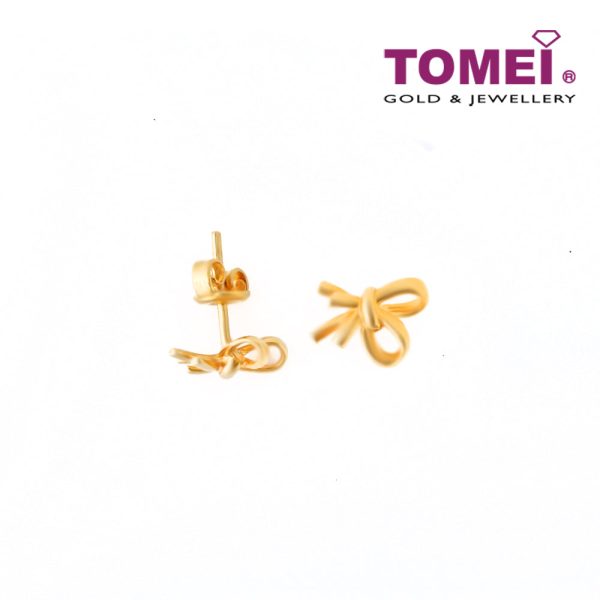 TOMEI Sweet Petite Earrings, Yellow Gold 916 (9Q-YG1194E-1C) (1.94G) For Cheap