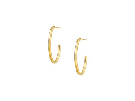 TOMEI Lusso Italia Minimalist Oval Hoop Earrings, Yellow Gold 916 Online Hot Sale