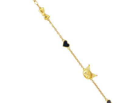 TOMEI X SANRIO Kuromi Bracelet, Yellow Gold 916 For Discount