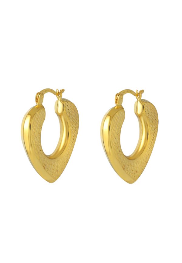 TOMEI Lusso Italia Heart Motive Earrings, Yellow Gold 916 on Sale