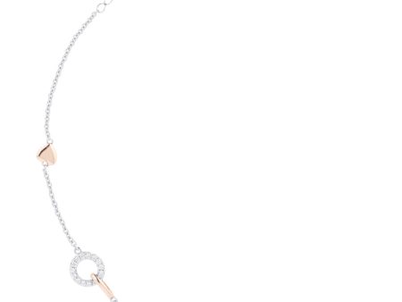 TOMEI Minimalist Diamond Bracelet, White+Rose Gold 585 For Discount