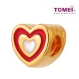 TOMEI Heart in Red Flaming Heart Charm, Yellow Gold 916 For Discount