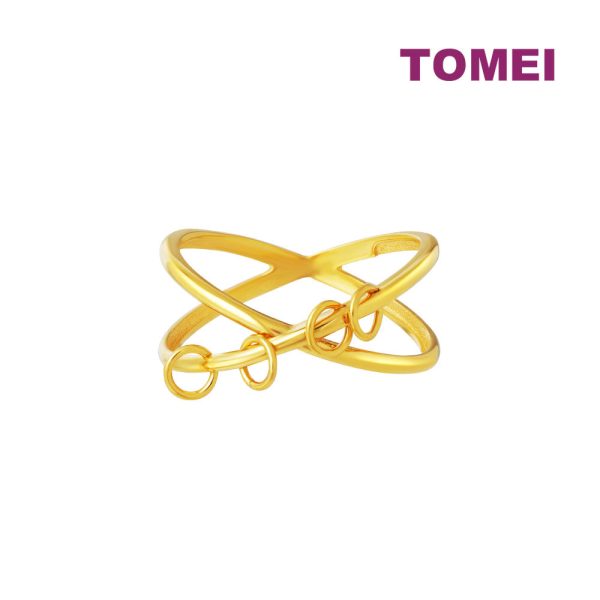 TOMEI Lusso Italia Cross Chains Ring, Yellow Gold 916 For Cheap