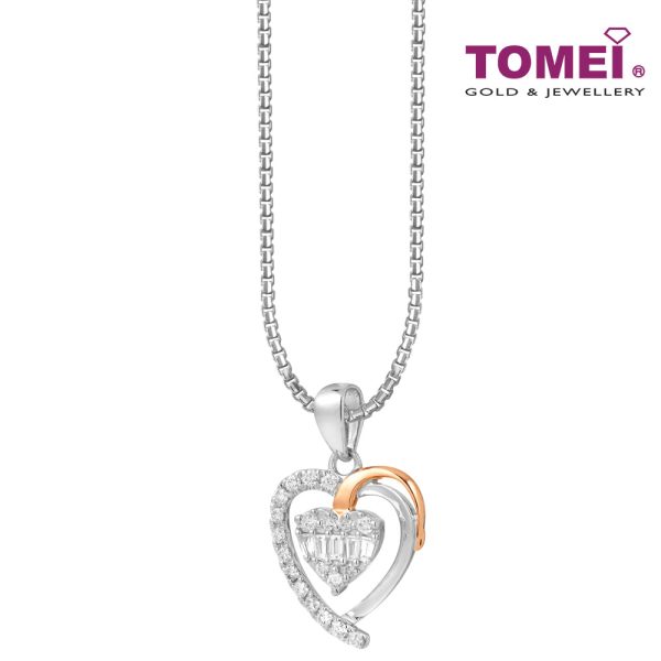 TOMEI Love Is Beautiful Collection Diamond Pendant, White+Rose Gold 585 Discount