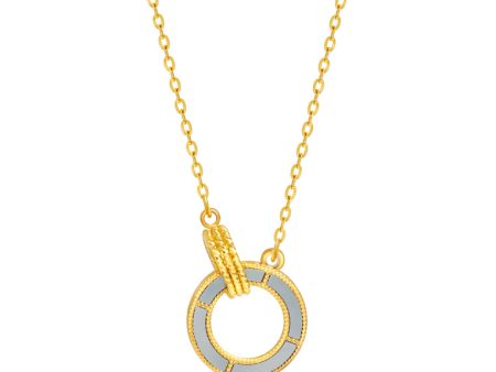 TOMEI Mother-Of-Pearl Circle Necklace, Yellow Gold 999 (5G) Online Hot Sale