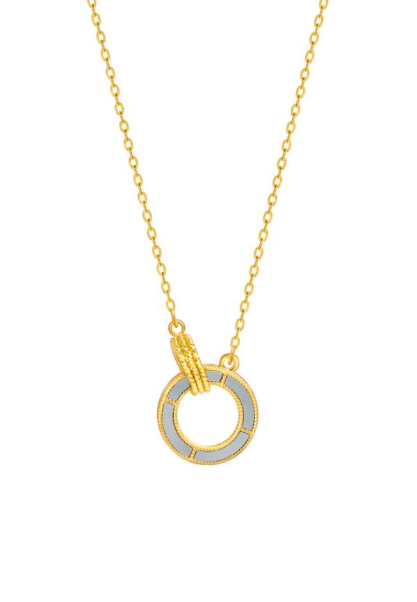 TOMEI Mother-Of-Pearl Circle Necklace, Yellow Gold 999 (5G) Online Hot Sale