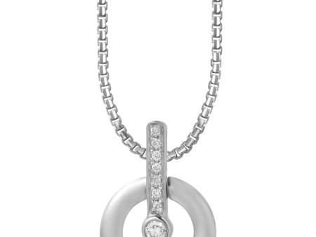 TOMEI Blissful Circle Pendant With Chain, White Gold 585 For Sale